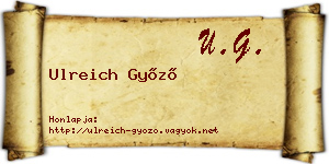 Ulreich Győző névjegykártya